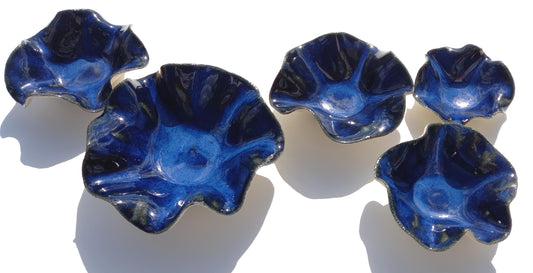 Large Blue Ceramic Wall Art Installation - Handmade Ceramic Sculpture - Made to Order