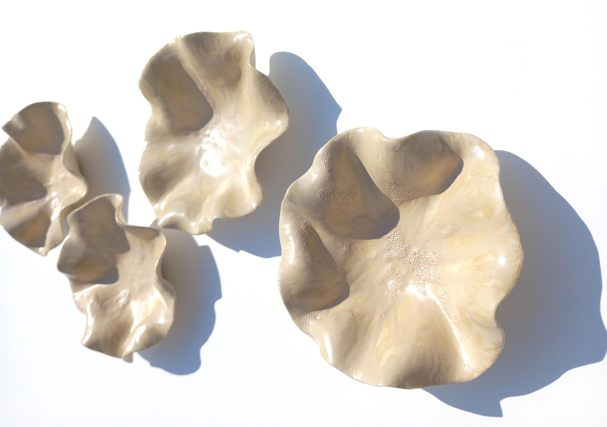 Champagne Porcelain Tulip Wall Art Sculpture Set - Made To Order