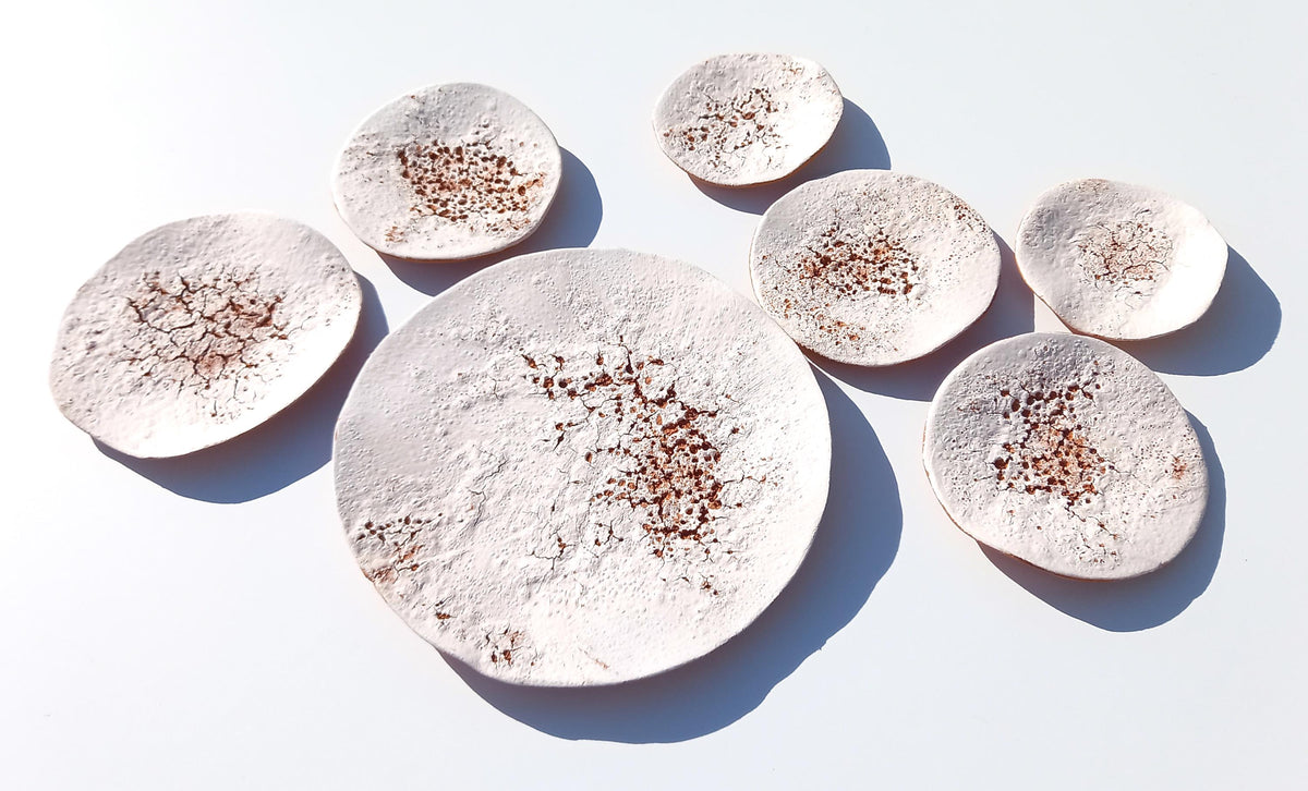White Terracotta Tile Wall Art: Ceramic Sculpture, Made to Order