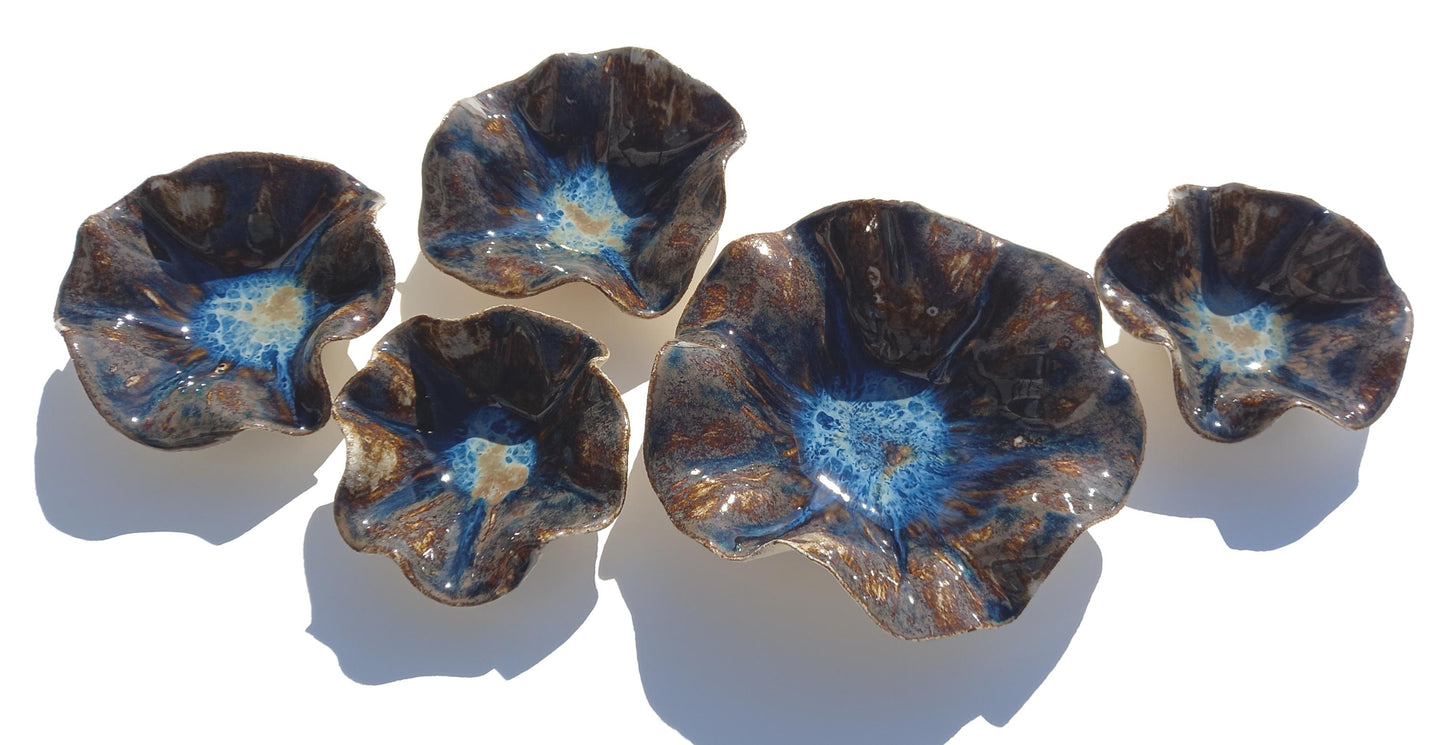 Large Blue Ceramic Wall Art - Ocean Inspired Installation - Minimalist Sculpture - MADE TO ORDER
