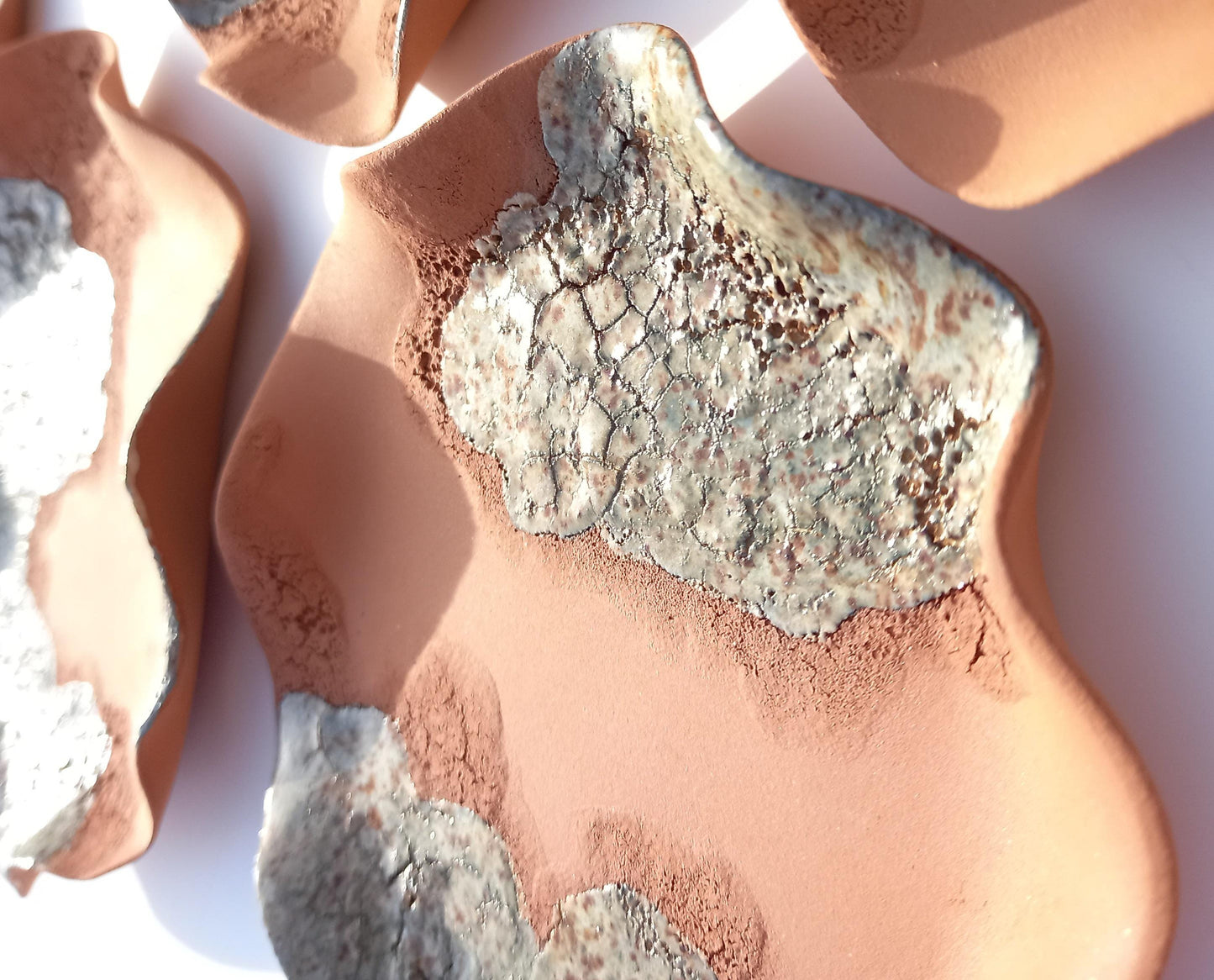 Sage Green and Terracotta Wall Art - Ceramic Sculpture - Modern Decorative Tiles - Made to Order