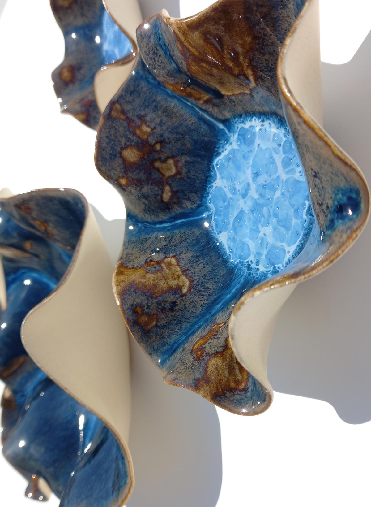 Blue Porcelain Wall Art Sculpture Set - Ocean Inspired, Made to Order