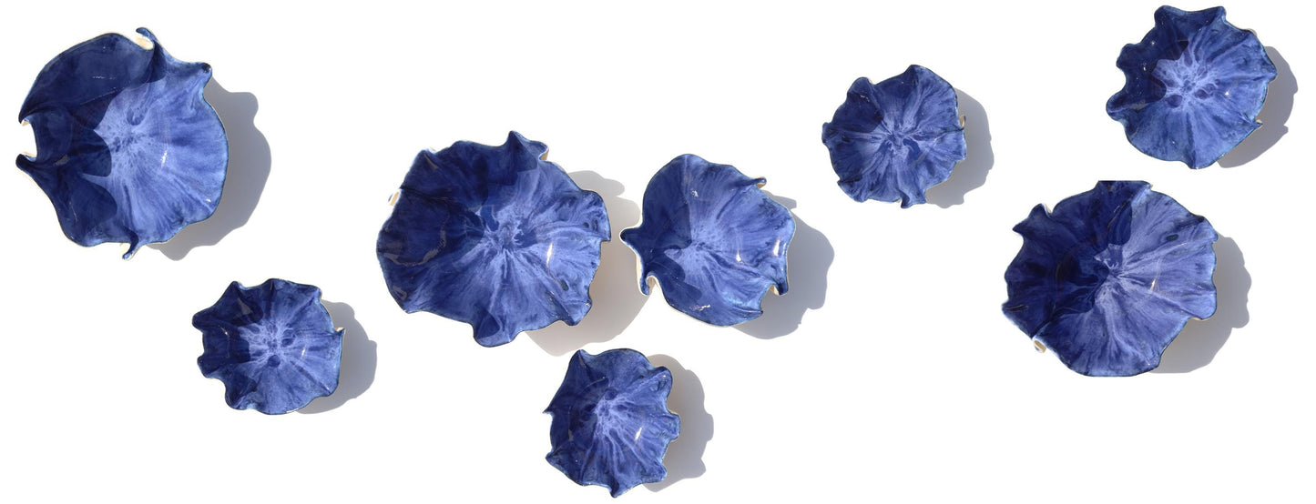 Large Blue Porcelain Wall Art - Ceramic Installation - Minimalist Sculpture - MADE TO ORDER