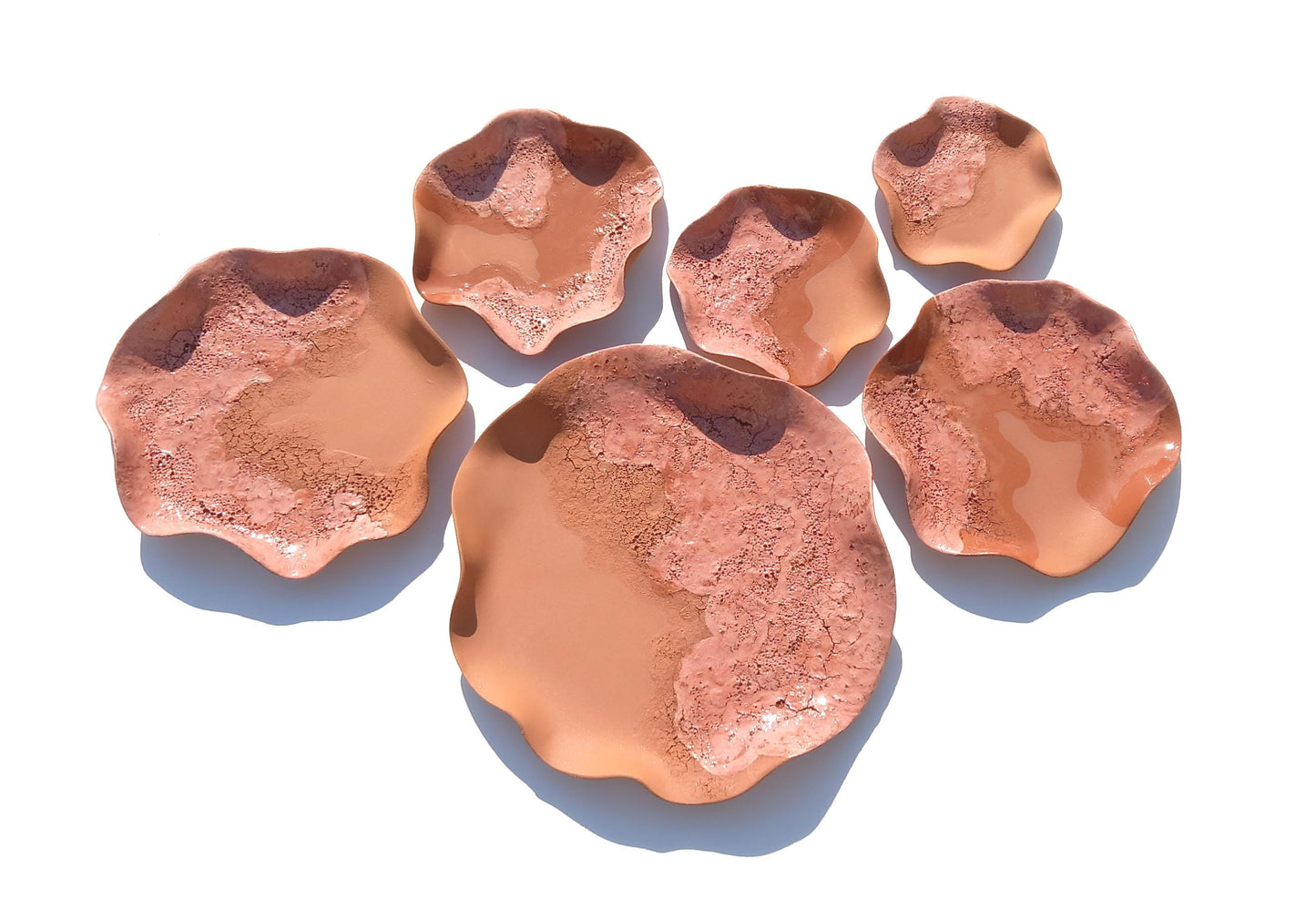 Terracotta Flower Tile Wall Art: Blush Ceramic Sculpture, Made to Order