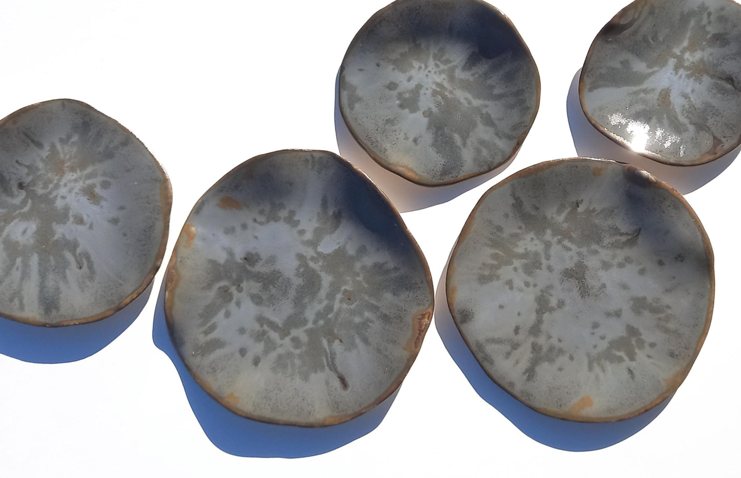 Stone Gray & Taupe Ceramic Wall Sculpture: Organic Round Porcelain Tile Art, Made to Order