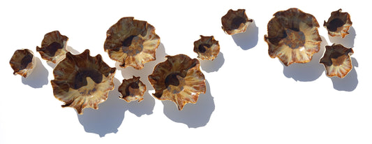 Amber Porcelain Wall Sculptures: Handmade Ceramic Art Installation - MADE TO ORDER