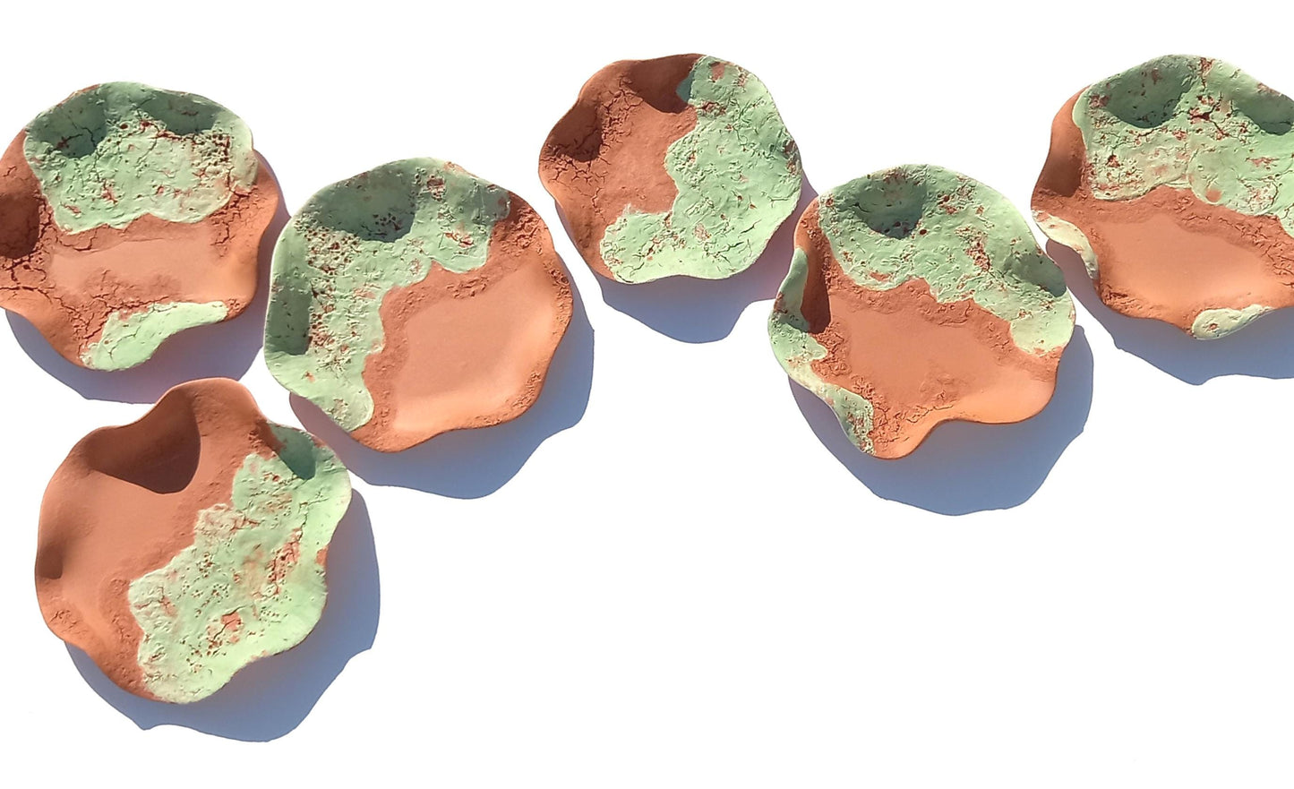 Light Green Terracotta Wall Art Tiles: Flower Ceramic Sculpture (Made to Order)