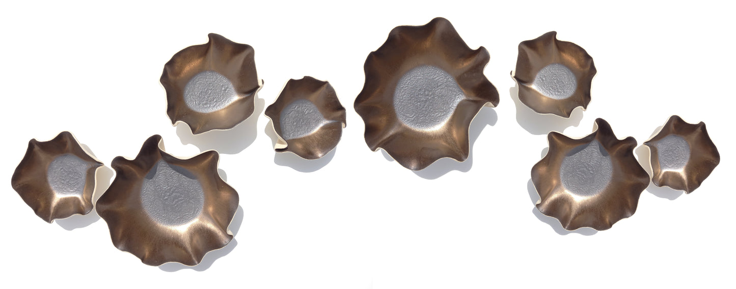 Bronze Black Porcelain Tulip Wall Art Sculpture Set - Custom Made