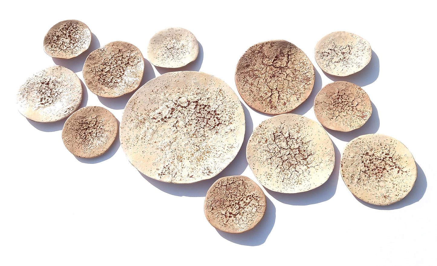Beige & Cream Glazed Terracotta Wall Art - Ceramic Sculpture - Modern Decorative Tiles - Made to Order