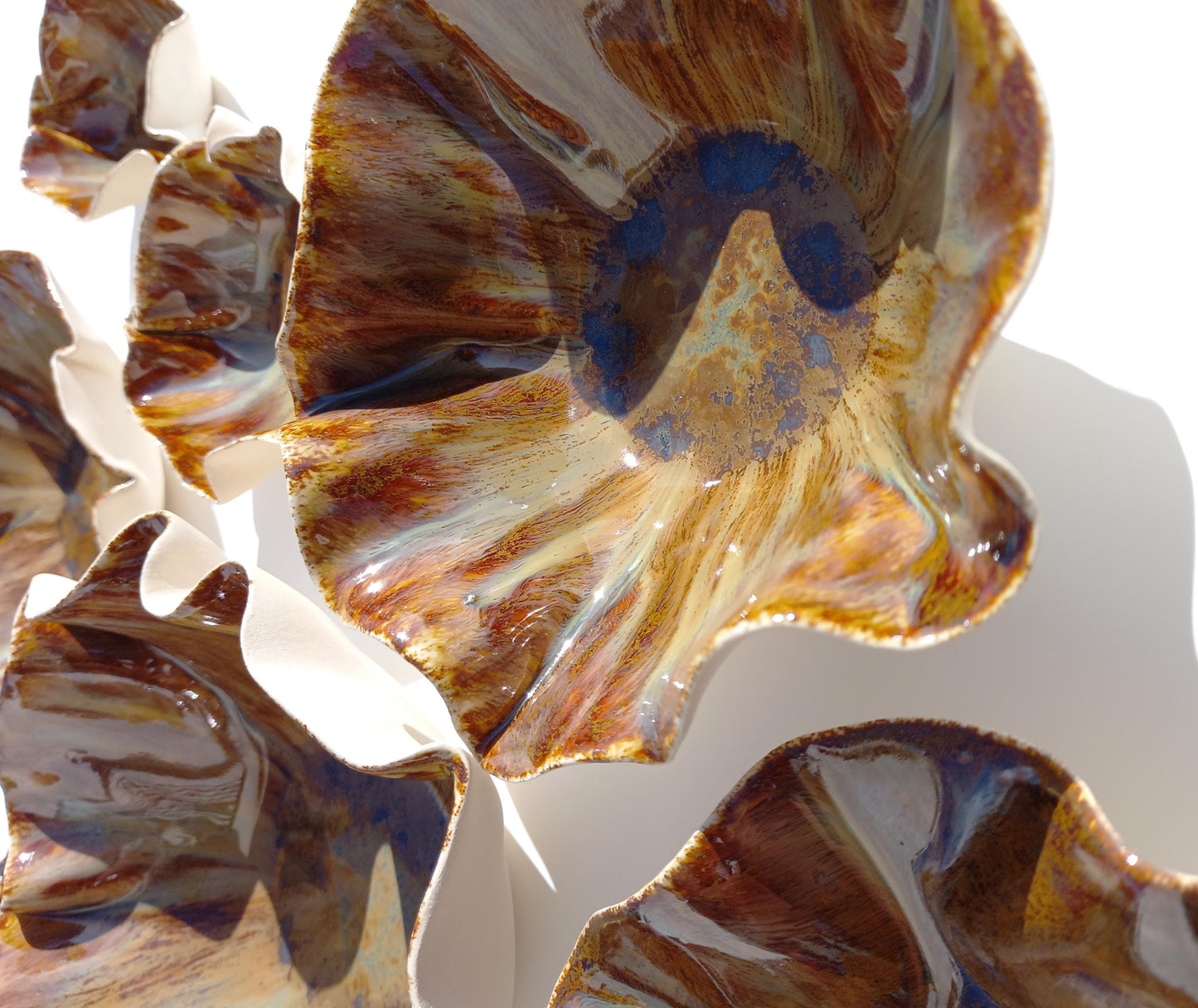Amber Porcelain Wall Sculptures: Handmade Ceramic Art Installation - MADE TO ORDER