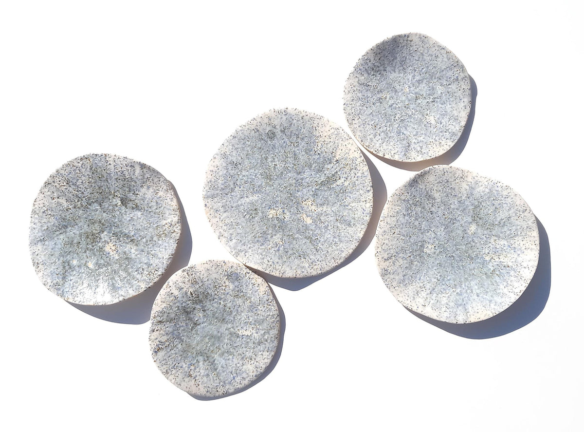 White, Blue & Beige Porcelain Wall Sculpture with Hangers - Organic Art Installation - Made to Order