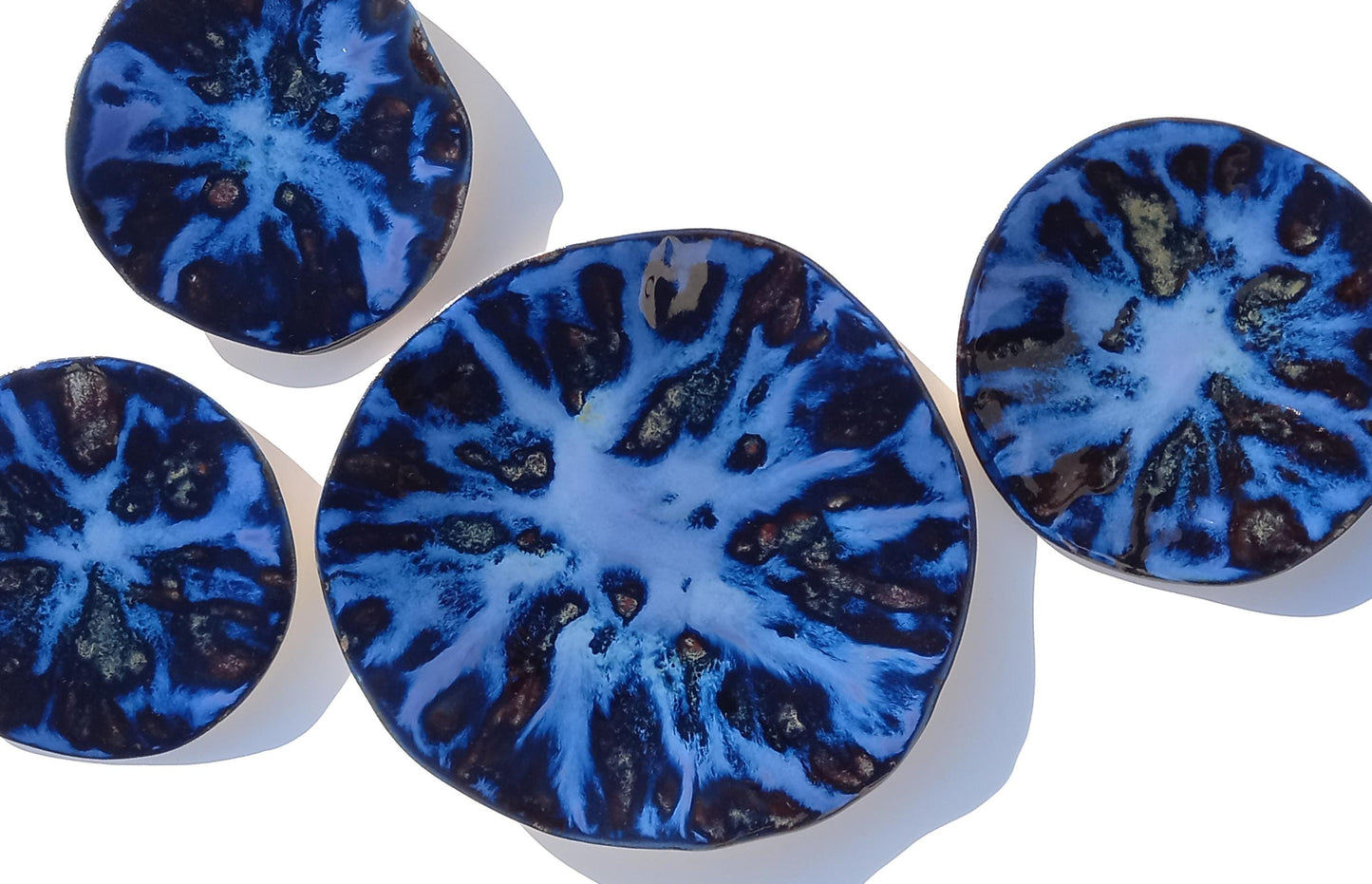 Organic Porcelain Wall Art Tiles - Deep Ocean Blue - Made To Order