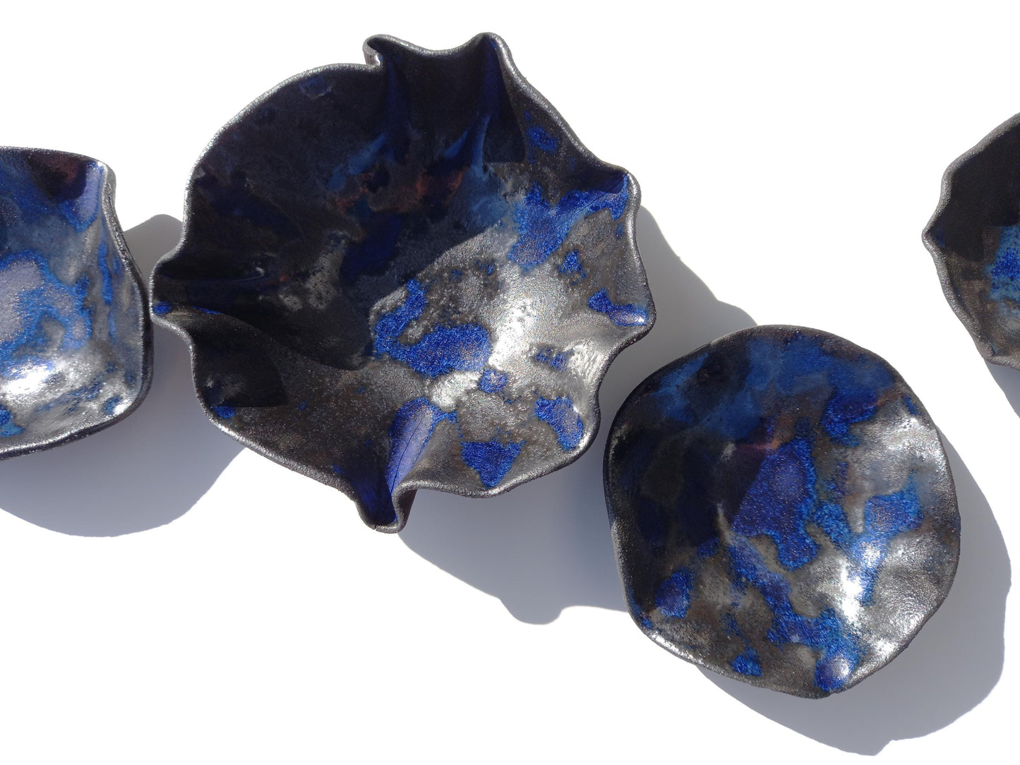 Night Blue Porcelain Tulip Wall Art Sculpture Set - Made to Order