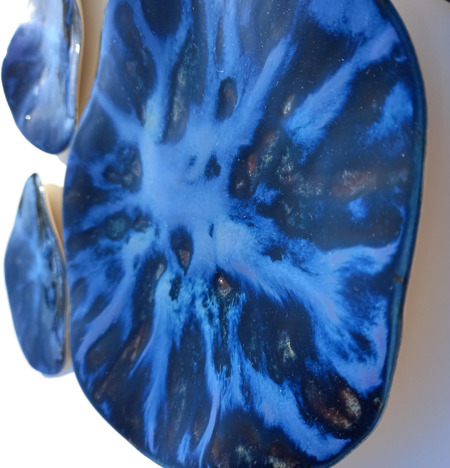 Organic Porcelain Wall Art Tiles - Deep Ocean Blue - Made To Order