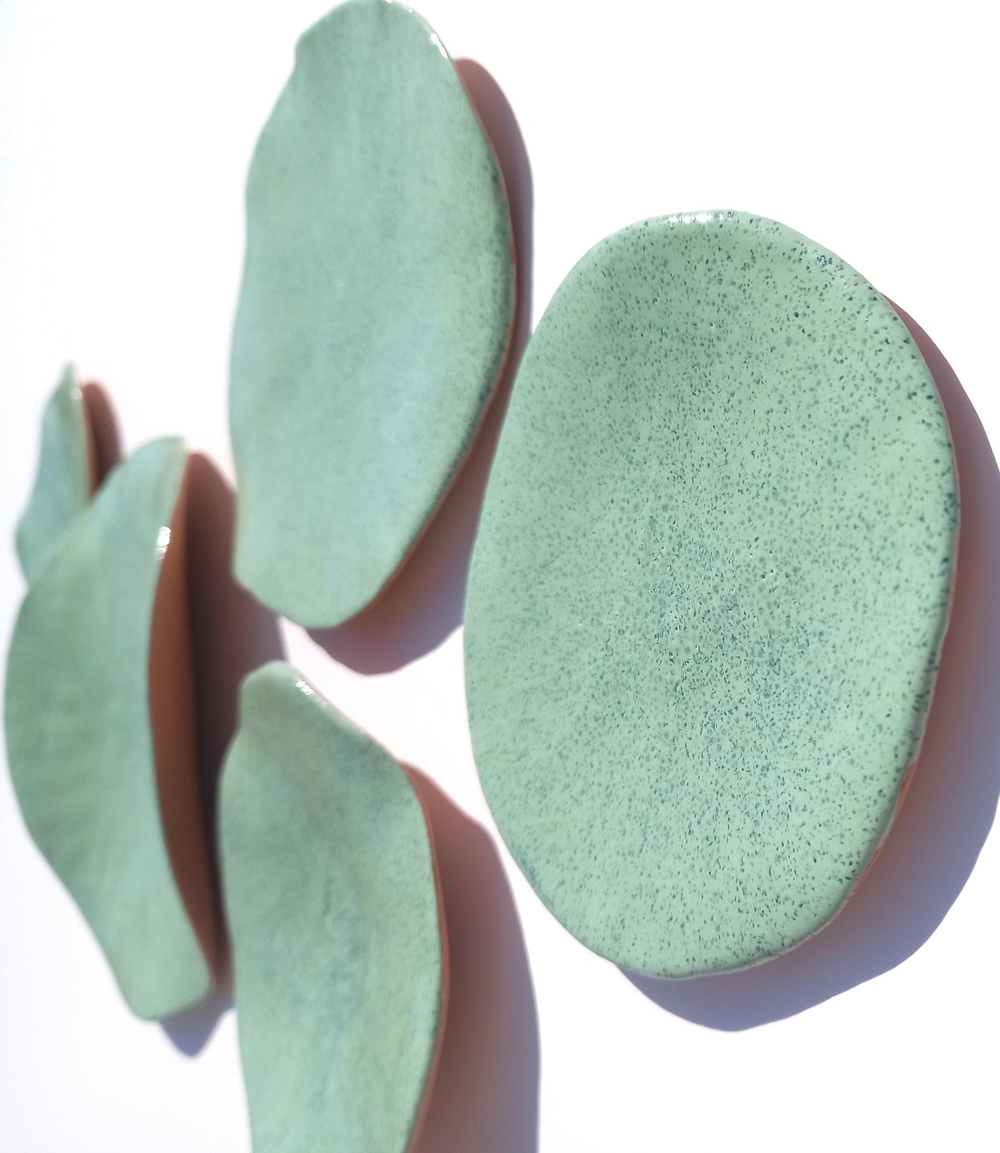Mint Green Terracotta Wall Art - Ceramic Wall Sculpture - Modern Decorative Tiles - Made to Order