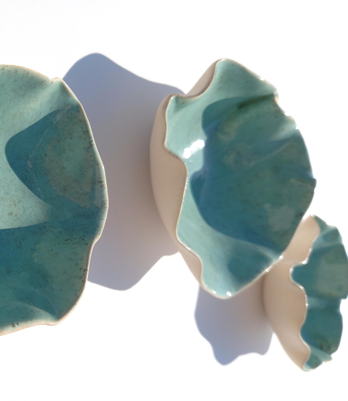 Pastel Green Porcelain Wall Art Sculpture Set - Made to Order