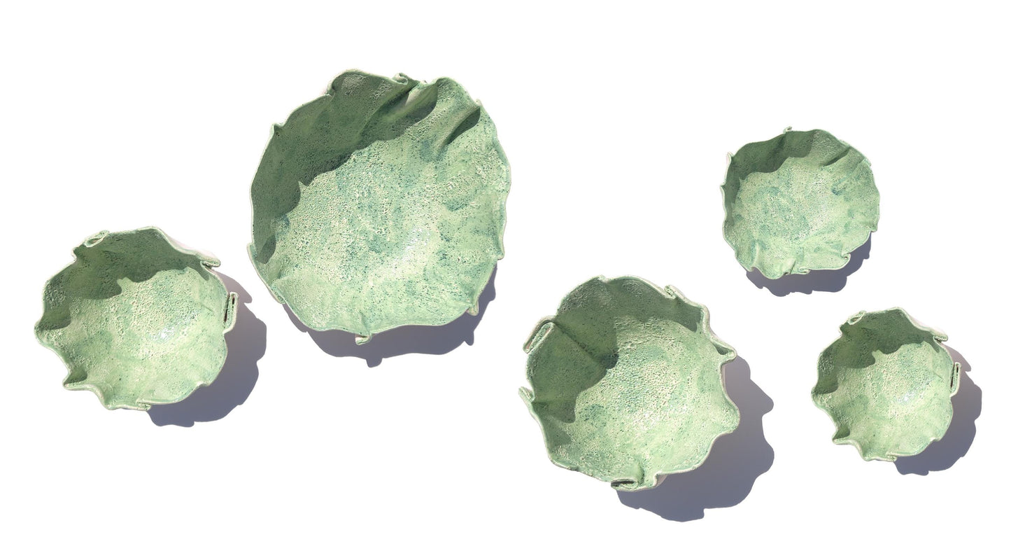 Light Green Ceramic Wall Art Sculpture: Design Your Own Set