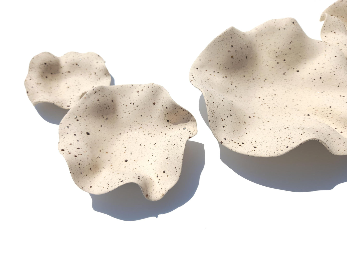 Beige Speckled Ceramic Wall Art: Handmade Art Decor, Made to Order