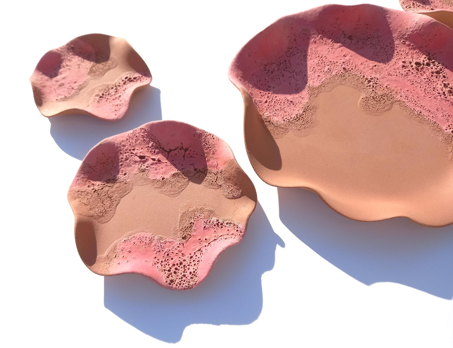 Terracotta Flower Tile Wall Art: Pink Blush Ceramic Sculpture, Made to Order