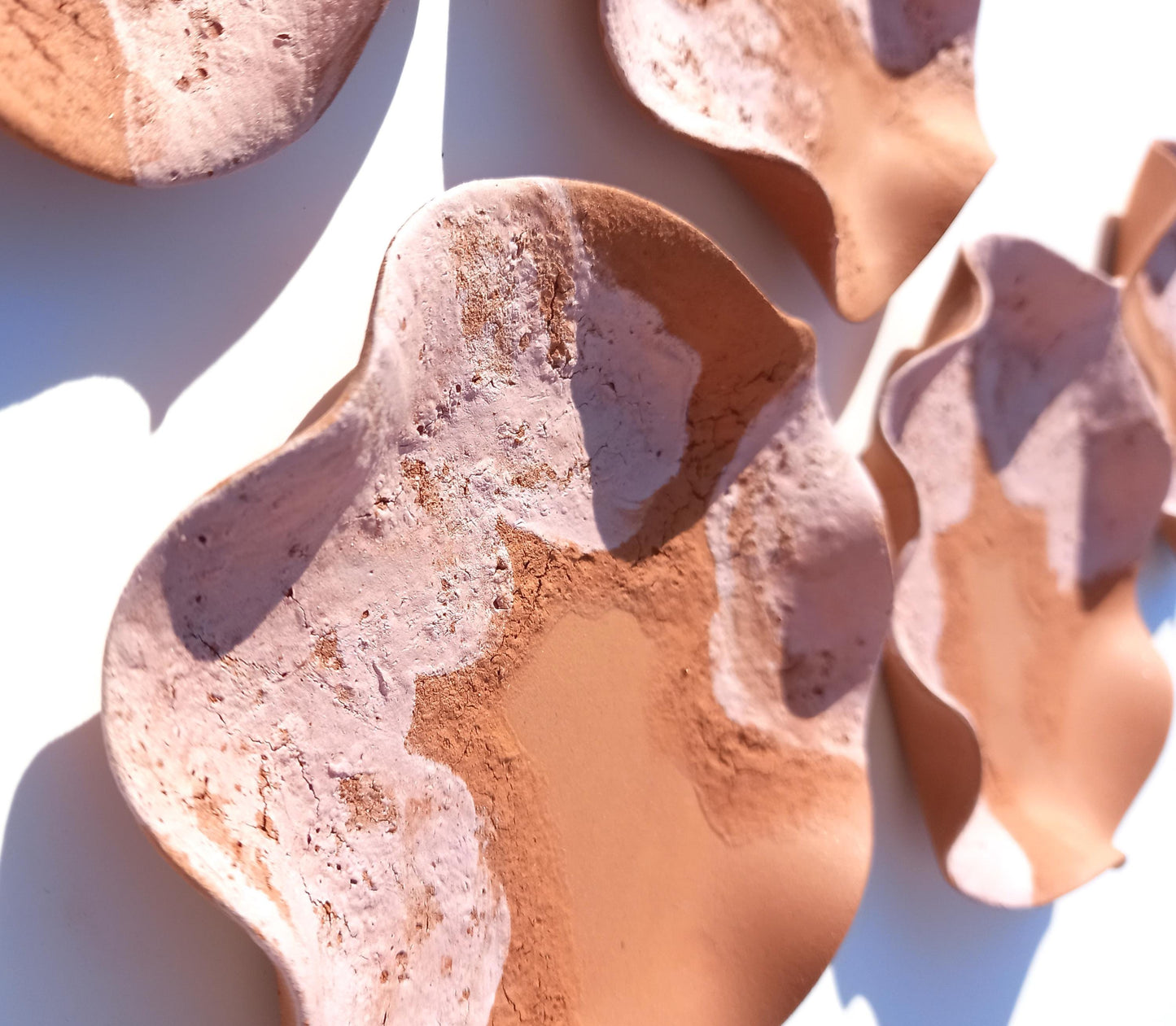 Terracotta Flower Tile Wall Art: Pink Blush Ceramic Sculpture, Made to Order