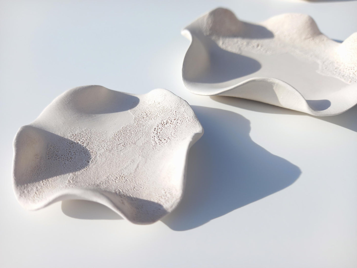 Large White Ceramic Wall Art - Minimalist Sculpture - Modern Floral Decor - Made to Order