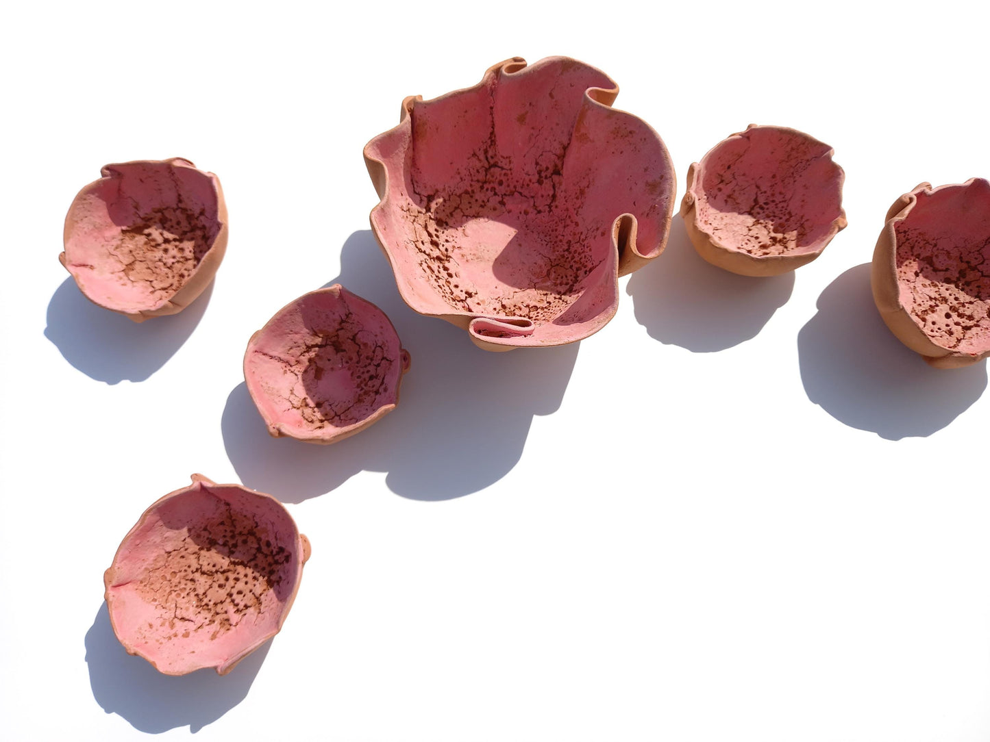 Large Pink Terracotta Flower Wall Sculpture - Handmade Ceramic Tile Art (MADE TO ORDER)