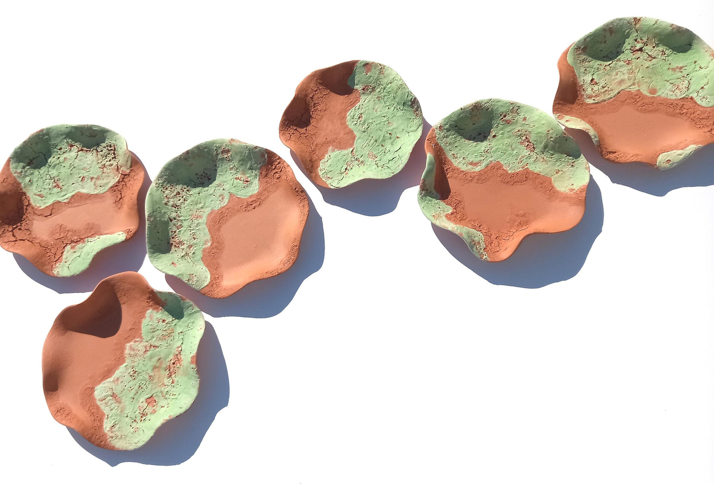 Light Green Terracotta Wall Art Tiles: Flower Ceramic Sculpture (Made to Order)