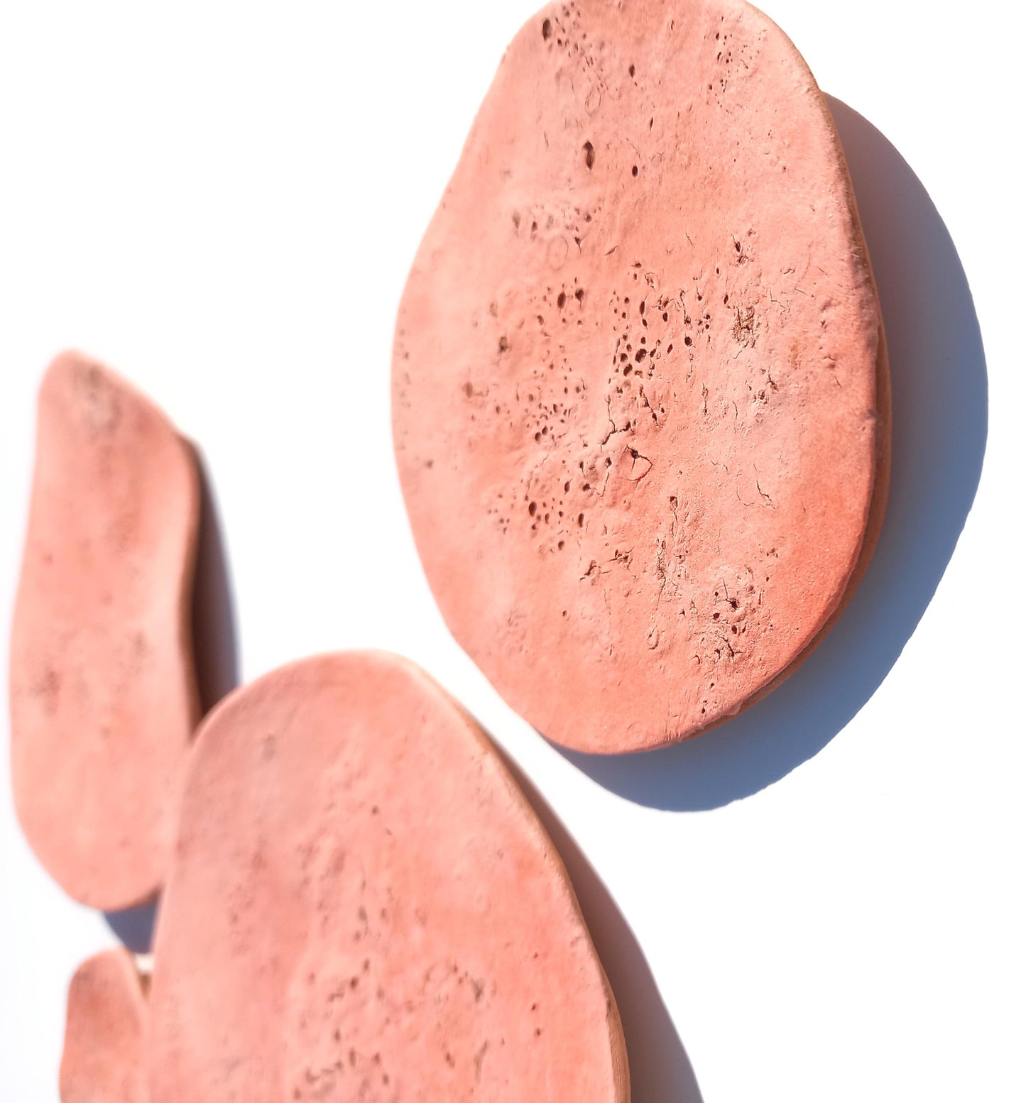 Terracotta Tile Wall Art: Saumon Orange Ceramic Sculpture, Made to Order