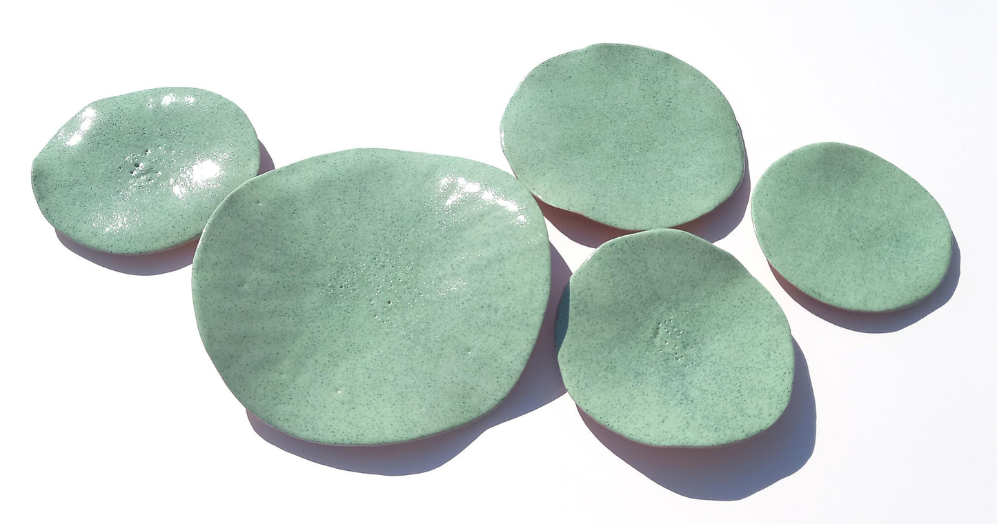 Mint Green Terracotta Wall Art - Ceramic Wall Sculpture - Modern Decorative Tiles - Made to Order