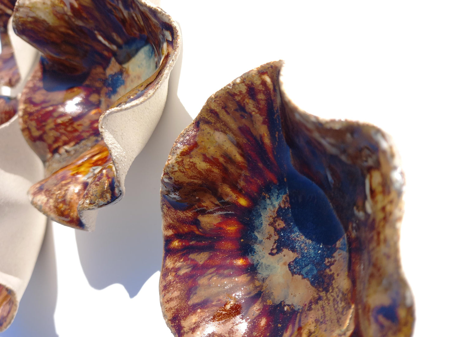 Amber Ceramic Wall Art - Modern Porcelain Flower Sculpture - Made to Order