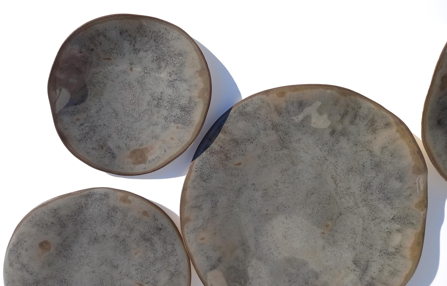 Taupe Gray & Stone Ceramic Wall Sculpture: Organic Round Porcelain Tile Art, Made to Order