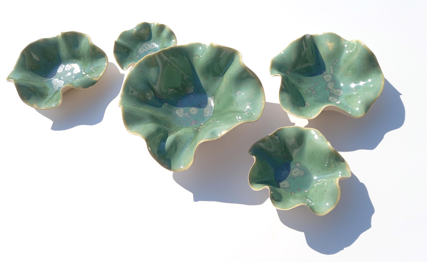 Green Porcelain Art Sculpture: Custom Ceramic Wall Decor, Made to Order